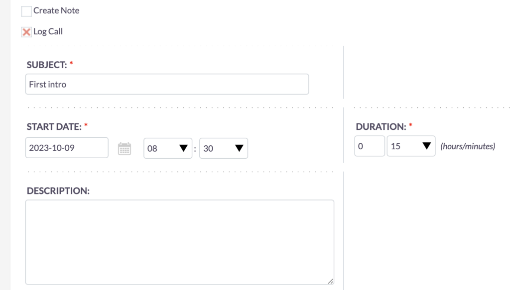 SuiteCRM convert lead - Log Call