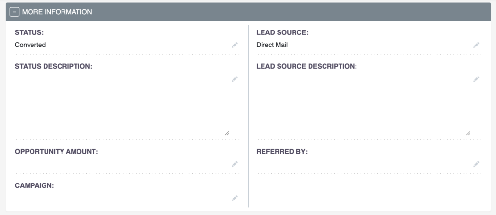 SuiteCRM check the data - Lead Source