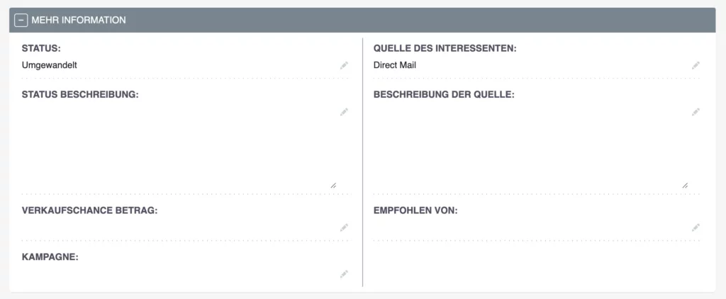 Die Daten überprüfen - Quelle des Interessenten