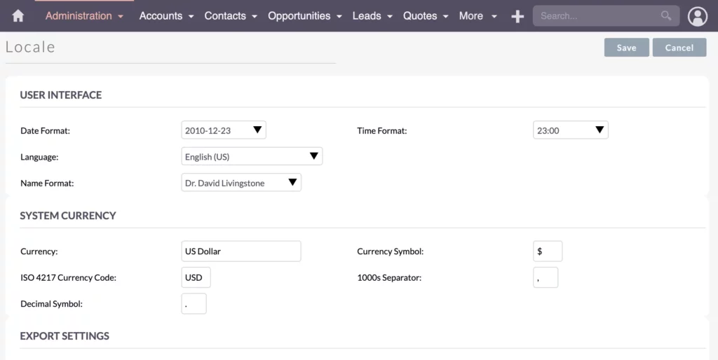 Admin Locale Settings - Set to US Dollar