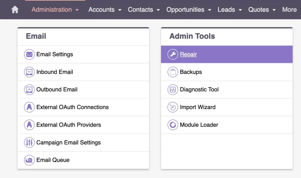 Admin Tools - Repair