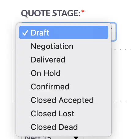 Create Quote-Quote Stage