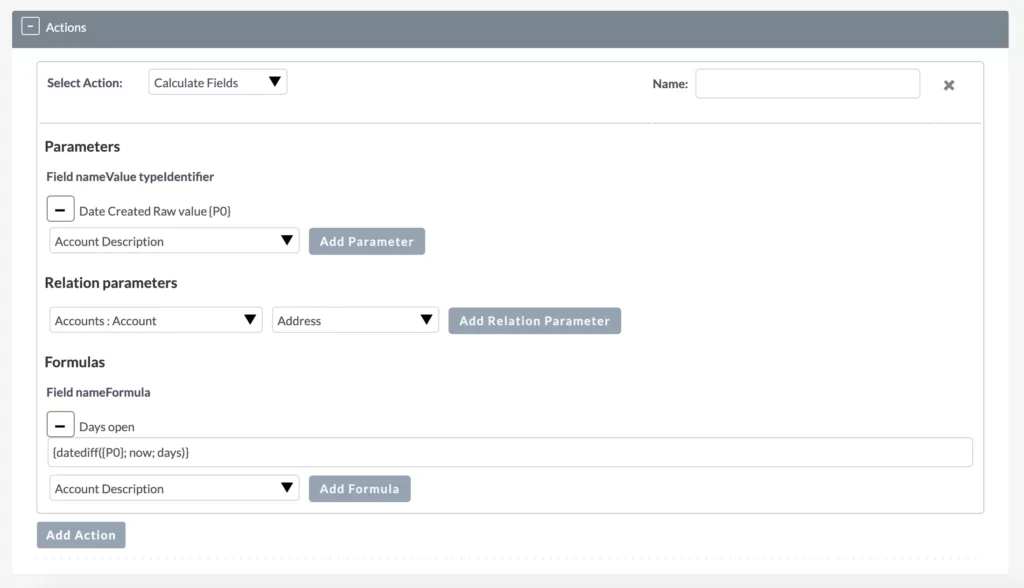 Workflow Action - calculated field for days open