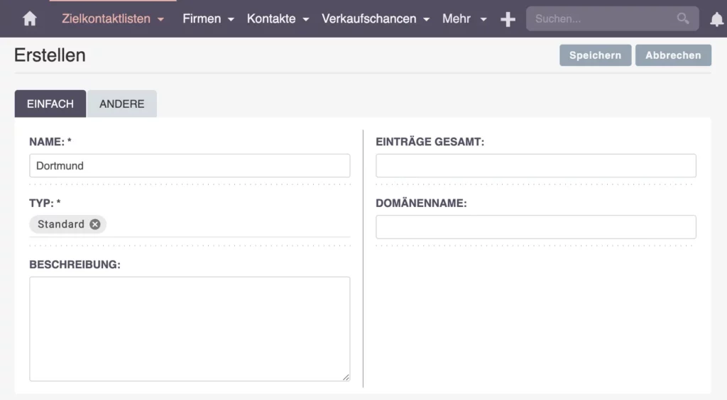 Zielkontaktlisten Erstellen