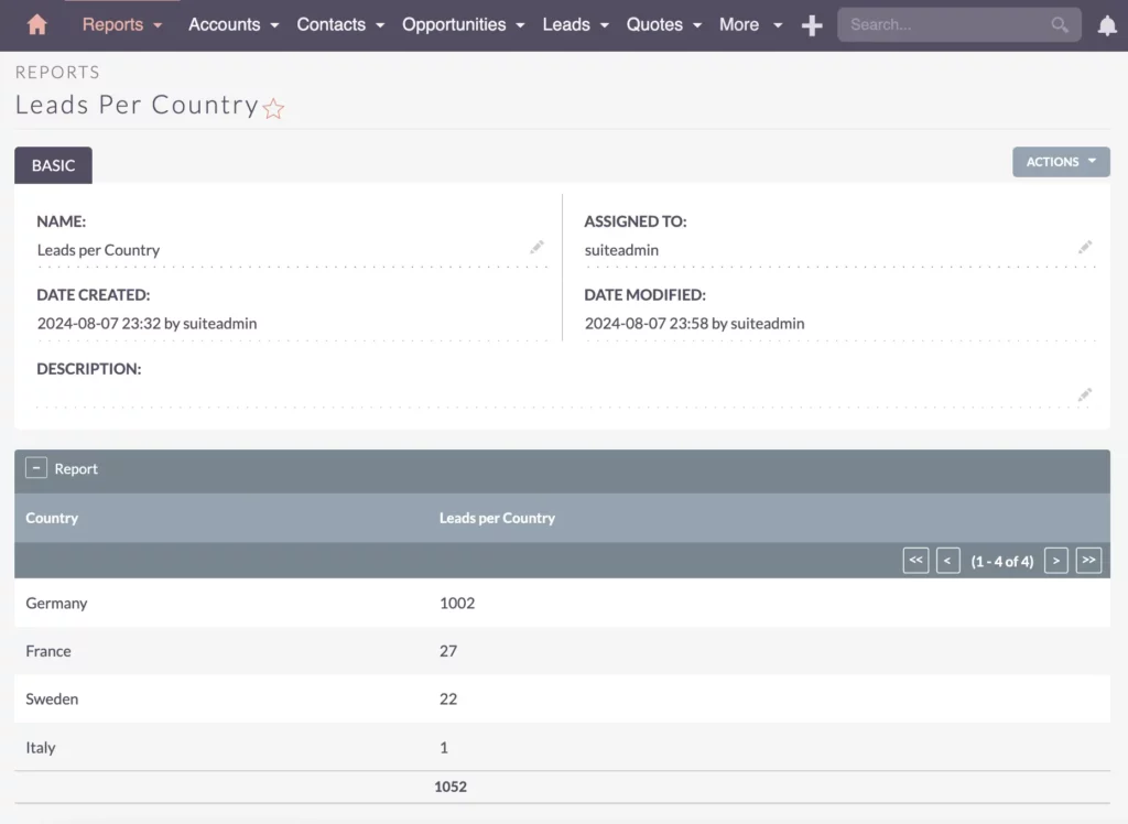 Filtering Results - Report