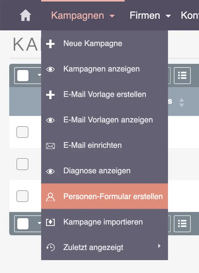 Personen-Formular erstellen