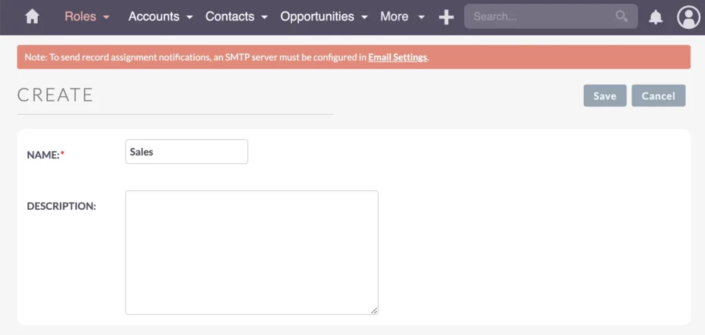 Setting Up Roles in SuiteCRM