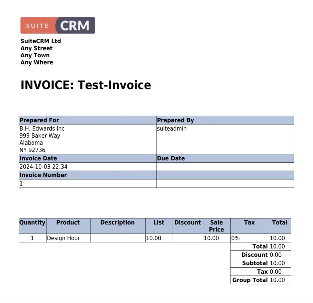 invoice pdf template